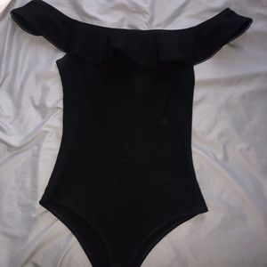 black off the shoulder bodysuit